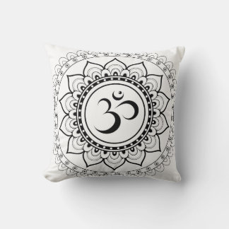 Coussin Ohm Mandala Om Mandala Blanc & Noir