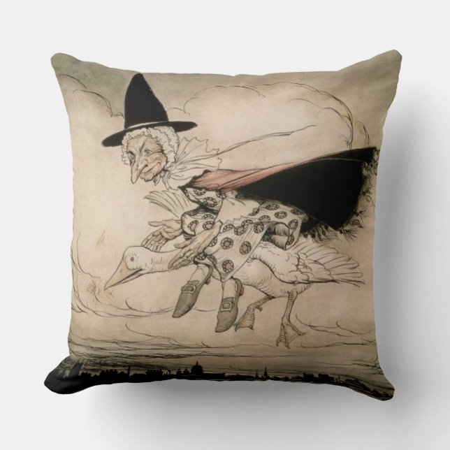 Coussin Oie de mère, frontispice de 'oie de mère l'Ol (Recto)