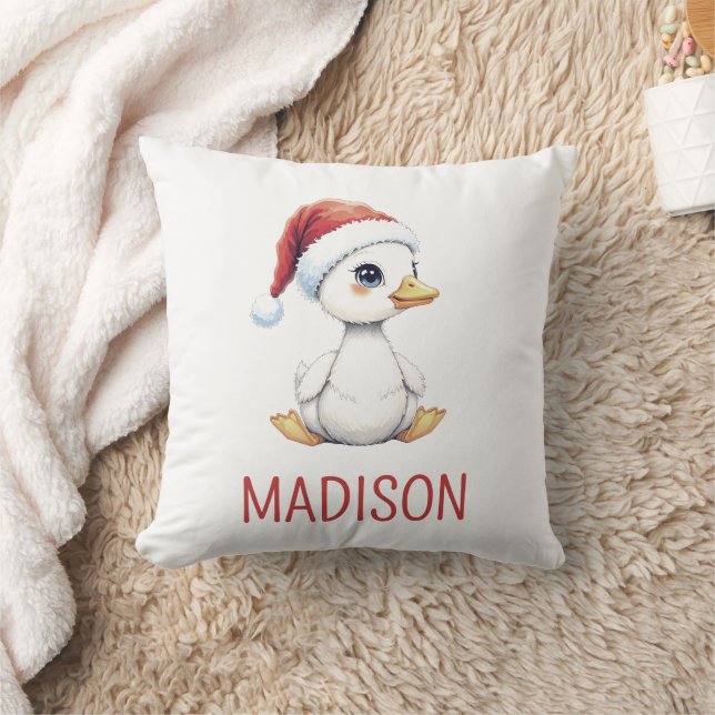 Coussin Oie de Noël personnalisée à l'aquarelle (Couverture)