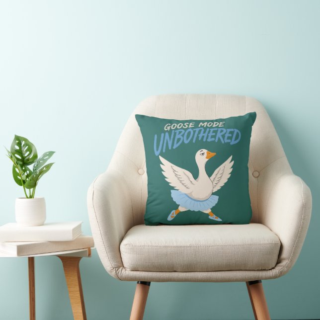 Coussin Oie drôle en mode indifférent en tenue de ballet (Chaise)