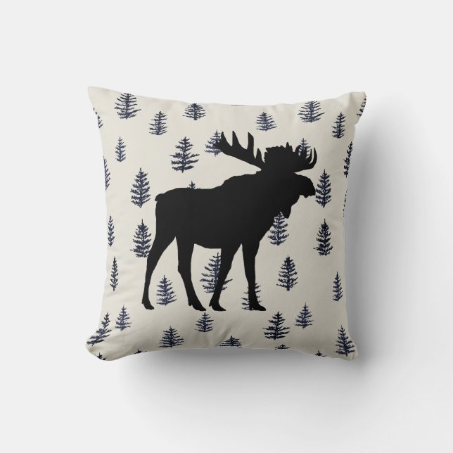 Coussin Oie Montagne Pin Sauvage Épervier (Recto)