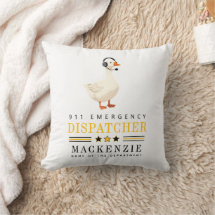Coussin Oie personnalisée de répartiteur 911 avec casque