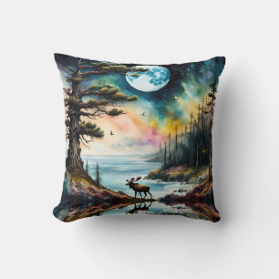 Coussin Oie sous la Pleine lune