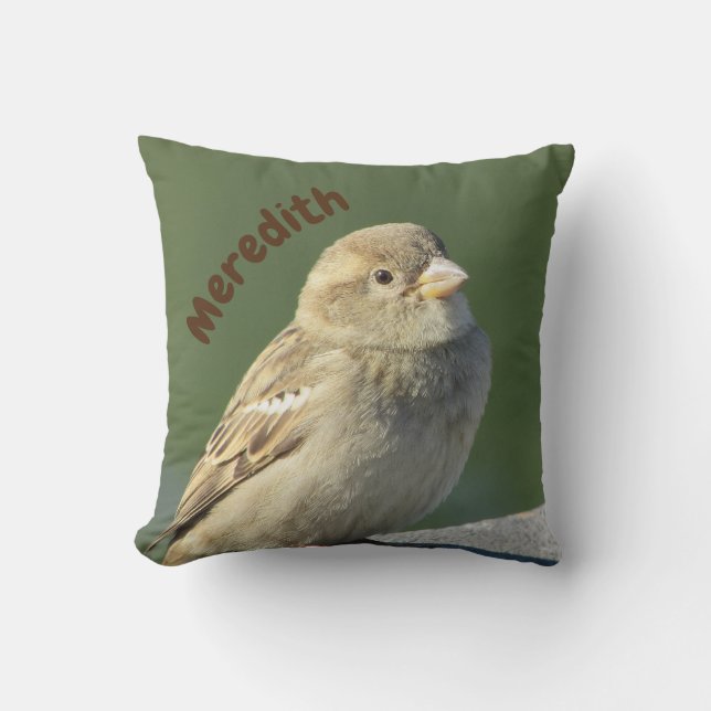 Coussin Oiseau Amoureux Belle Petite Maison Brown Bruant (Recto)