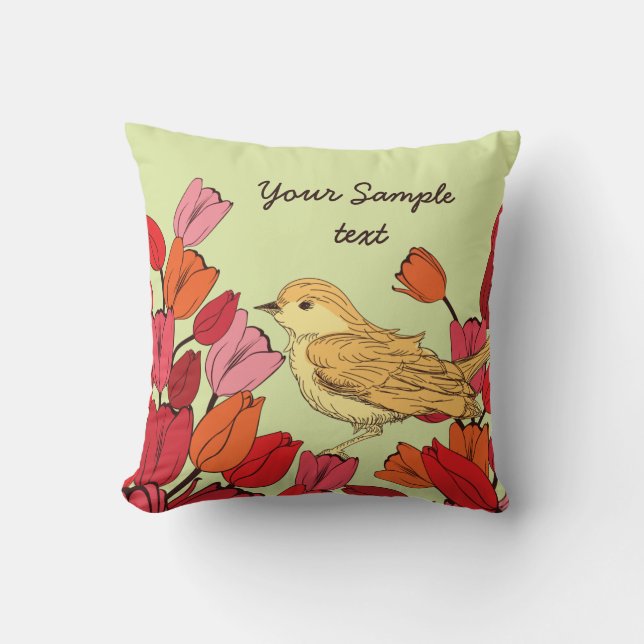 Coussin Oiseau Arrière - plan Jeu d'oreillers dessinés à l (Recto)