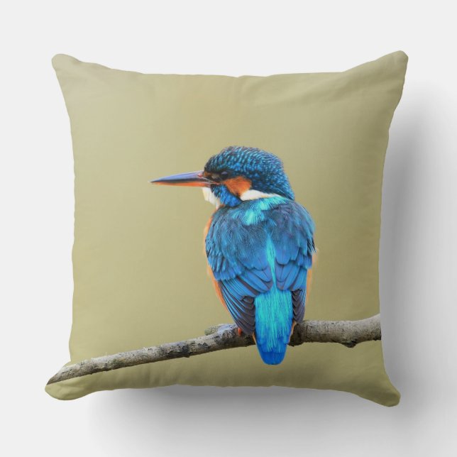 Coussin Oiseau bleu de martin-pêcheur (Recto)