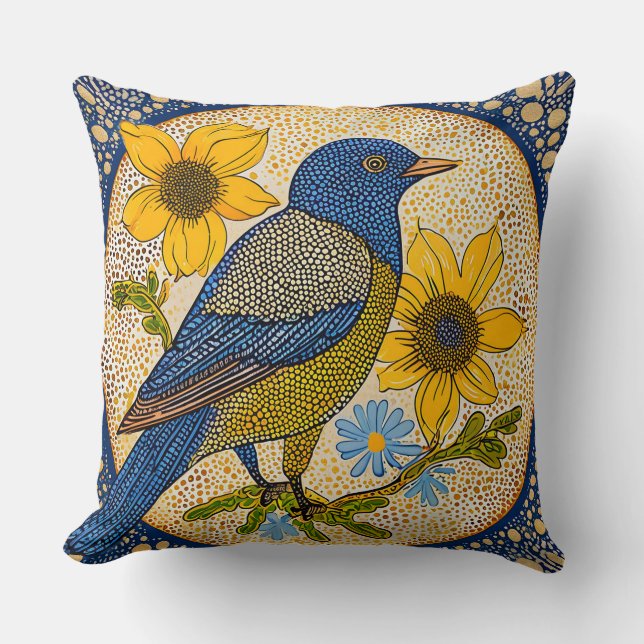 Coussin Oiseau coloré  (Recto)