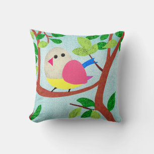 Coussin Oiseau dans un arbre