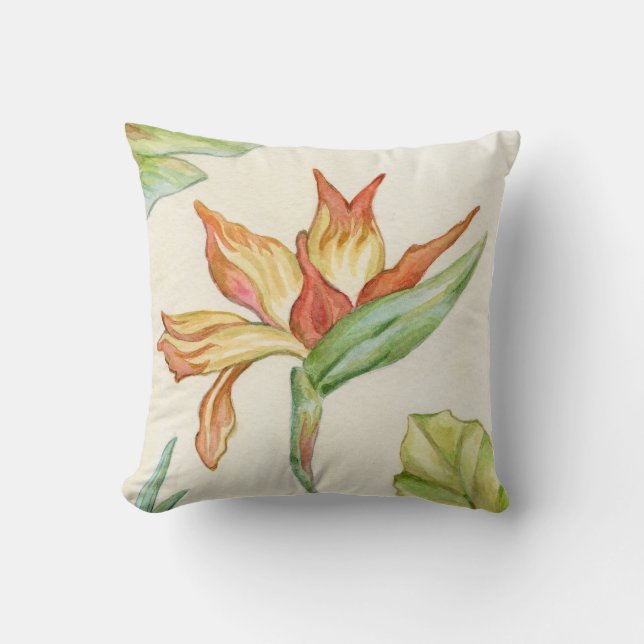 Coussin Oiseau de carreau de fleur de paradis (Recto)