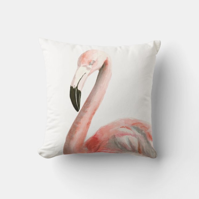 Coussin Oiseau de Flamant rose tropical (Recto)
