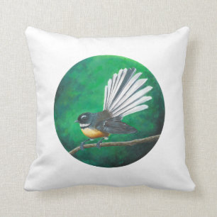 Coussin Oiseau de la Nouvelle-Zélande (piwakawaka) - Cush