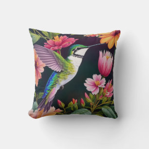 Coussin Oiseau de mer Multicolor Flowers Art