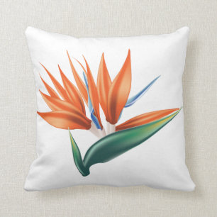 Coussin Oiseau de paradis, fleur exotique de strelitzia