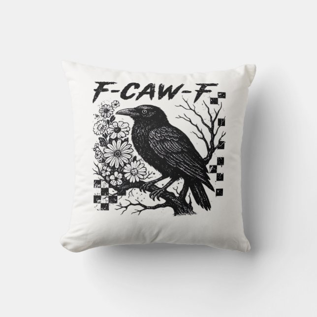Coussin Oiseau d'Halloween F-Caw-F (Recto)