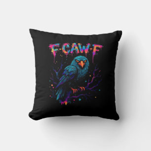 Coussin Oiseau drôle corbeau corneille jeu de mots blague
