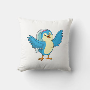Coussin Oiseau en mariée avec Voile