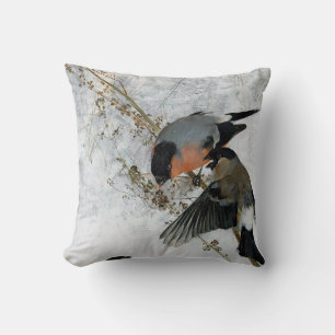 Coussin Oiseau en Neige, Bruno Liljefors