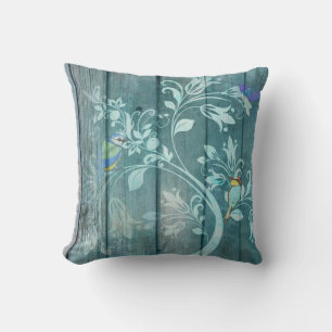 Coussin Oiseau et fleurs de Humming