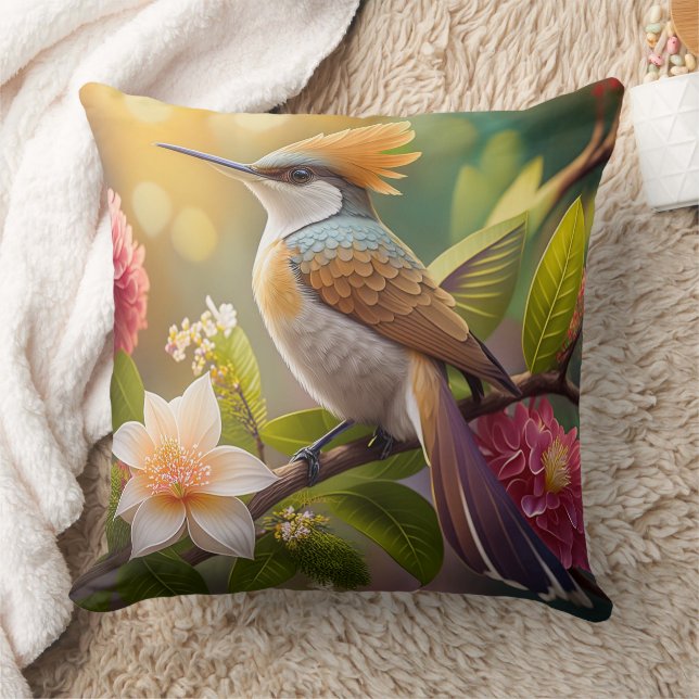 Coussin Oiseau Fantastique à Crête Dorée (Couverture)