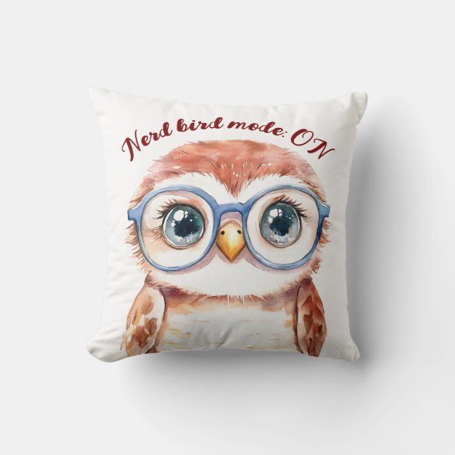 Coussin Oiseau Nerd geek (Recto)