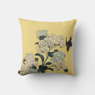 COUSSIN OISEAU NOIR VOLE PARMI LES FLEURS JAUNES