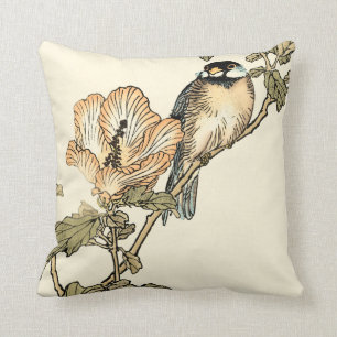 Coussin Oiseau oriental été perché sur la branche