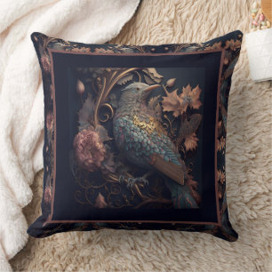 Coussin Oiseau peint élégant