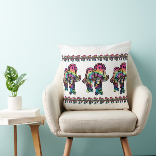 Coussin Oiseau Quetzal Tie-Dye