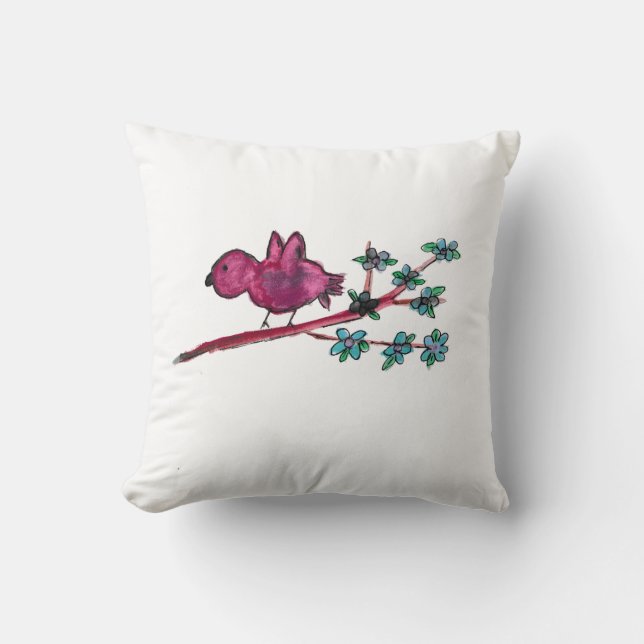Coussin Oiseau rouge (Recto)