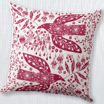 Coussin Oiseau rouge<br><div class="desc">Des colombes rouges et blanches pour la paix. Art original de Nic Squirrell.</div>
