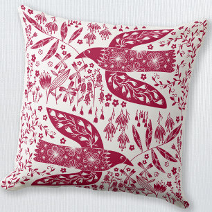 Coussin Oiseau rouge