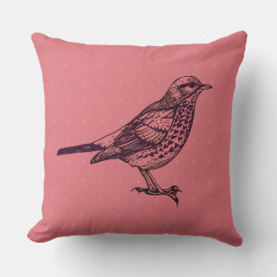 Coussin OISEAU ROUGE vintage DESIGN OISEAU Rétro Jeu
