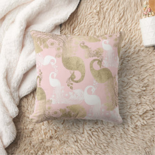 Coussin Oiseau royal rose