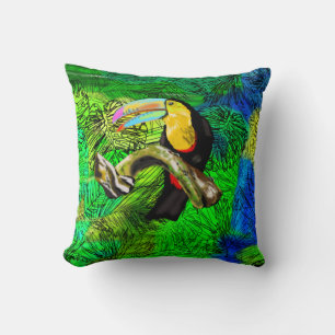Coussin Oiseau Toucan Jeu d'oreiller