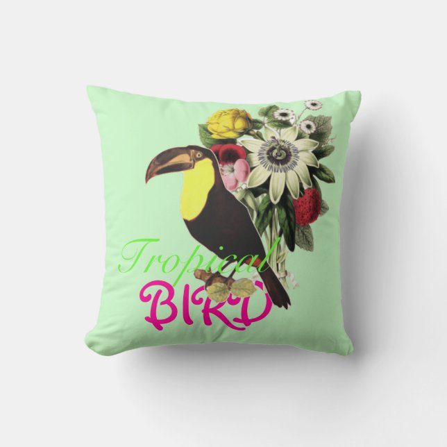 Coussin Oiseau tropical (Recto)