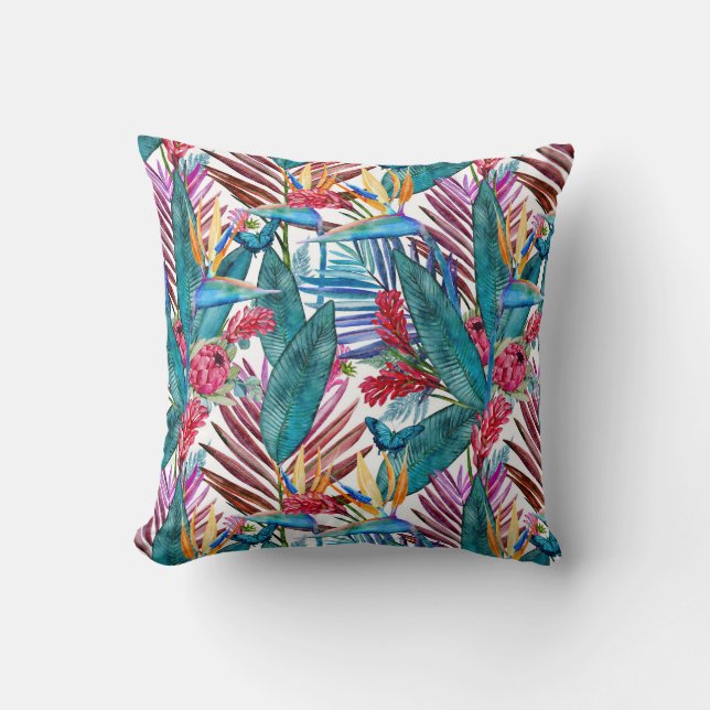 Coussin Oiseau Tropical De Paradis (Recto)