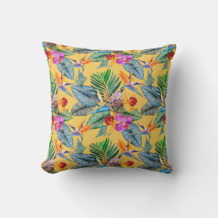 Coussin Oiseau Tropical Du Paradis Et Jardin D'Été Des Orc