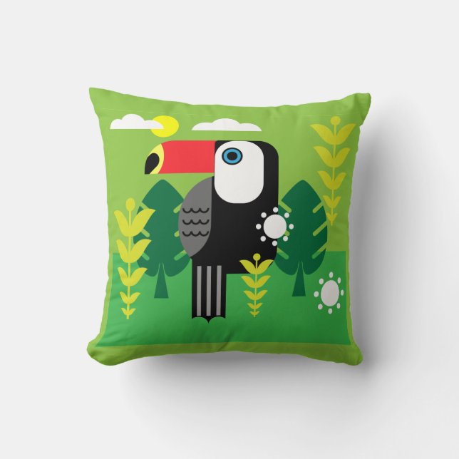 Coussin Oiseau tropical du Toucan (Recto)