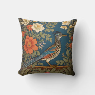Coussin Oiseau William Morris inspiré par l'élégant coureu