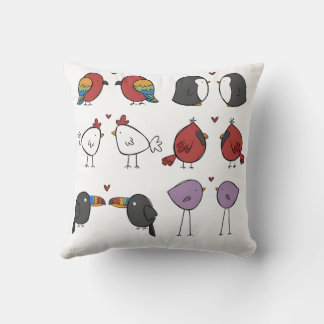 Coussin Oiseaux Amoureux