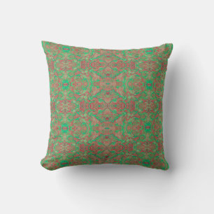 Coussin Oiseaux Arabesque Oriental Bohème Bohème Rouge Ver