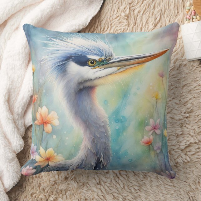 Coussin Oiseaux arc-en-ciel Héron bleu 1 (Couverture)