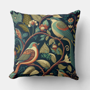 Coussin Oiseaux botaniques Lancer l'oreiller