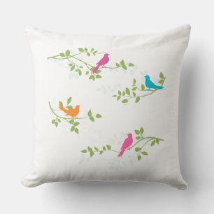 Coussin Oiseaux colorés Arrière - plan Personnalisé Jeu d'