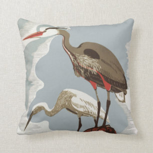 Coussin Oiseaux Côtiers De Heron Et D'Aiguilles