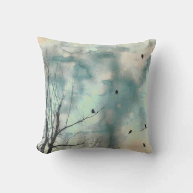 Coussin Oiseaux Dans Les Arbres (Recto)