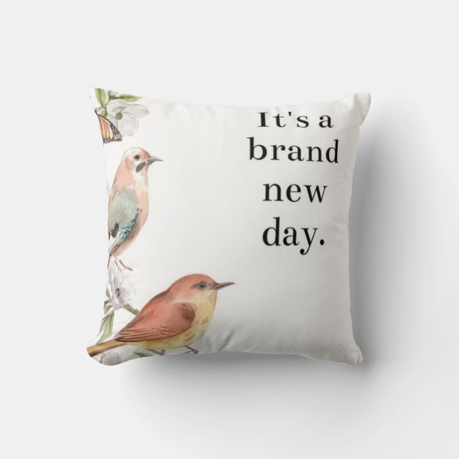 Coussin Oiseaux d'aquarelle orange vibreux Lancer l'oreill (Recto)