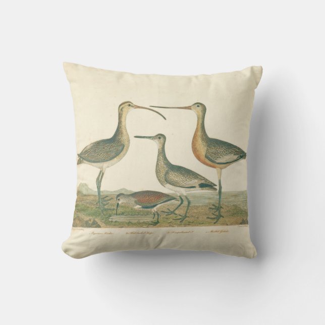 Coussin Oiseaux de marais Courlis Oiseaux (Recto)