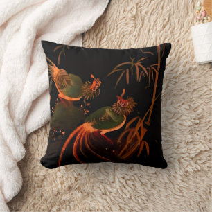 Coussin Oiseaux de Paradis Tropicaux Exotiques