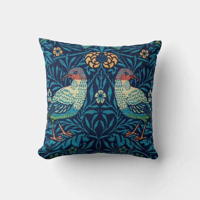 Coussin Oiseaux de William Morris  (Recto)